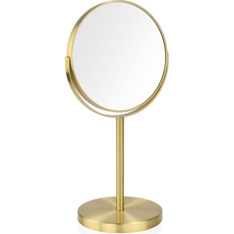 Espejo redondo pie metal dorado ø17 cm x5au (1/4)