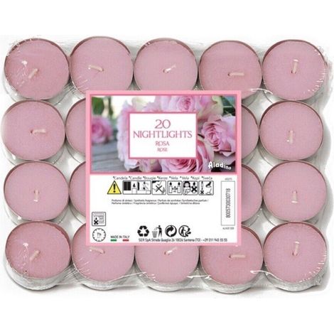 Marco Paul 20 x Scented Tea Lights Candles Fragranced Tealights 7hr Burn Time Tea Light Scented Candles Long Burn Candle Set Gift Home D�cor Lighting Colourful for Home, Event, Christmas (Rose) (1/5)