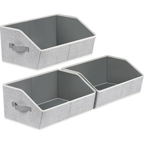 Boîtes de rangement - étagères trapézoïdales pour penderie - grands paniers de rangement - supports de rangement - boîtes de rangement en tissu, idéales pour ranger vêtements, livres et couvertures. L (1/4)