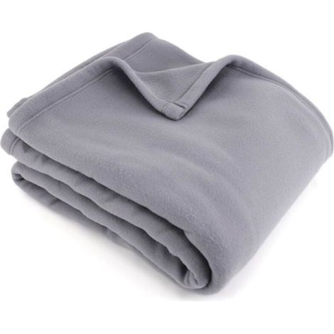 Couverture - - - 150x210 cm - 100 Polyester - Anti-pilling - Non-feu 12952 gris acier (1/4)
