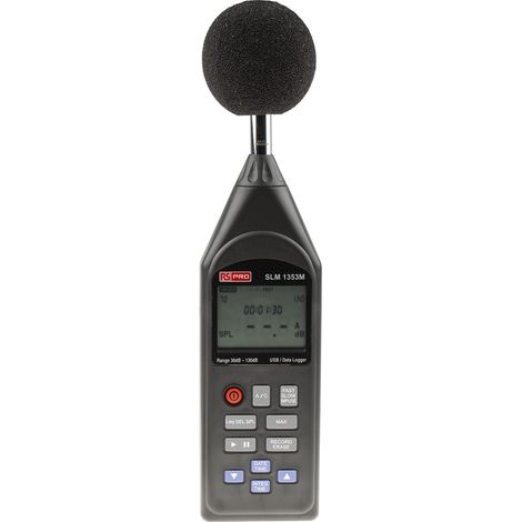Sonomètre enregistreur RS PRO SLM1353M 130dB avec filtres A, C ( Prix pour 1 ) (1/5)