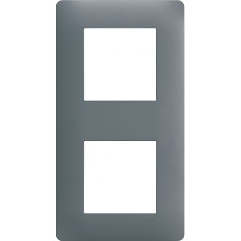 essensya Plaque 2 postes réversible entraxe 71mm Graphite (WE422)