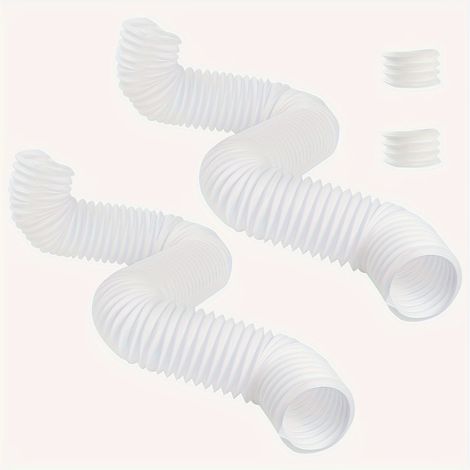 Lot de 2 rallonges de descente pluviale en plastique PE de 1,3 m avec connecteur rond, pour drainage ou extension de systèmes de tuyauterie flexibles (1/5)