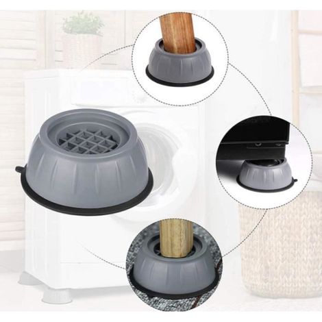 4 Pièces Patins Anti Vibration, Machine À Laver Anti Vibration Tampon, Amortisseurs Antivibration, Tampons À Pied Machine À Laver (1/4)