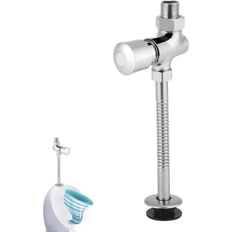 Valve Urinoir, Bouton Poussoir, Manuel Retardé, 1/2"  Montage mural, économie d'eau, pour toilette publique, commercial, installation apparente (1/5)