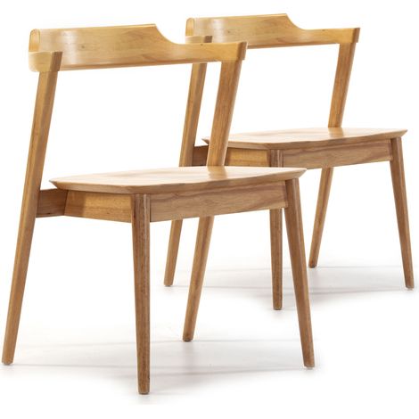 Pack 2 sillas Venus Color Roble, Madera Maciza, 58 cm (Largo) 57,5 cm (Profundo) 76 cm (Alto) (1/5)