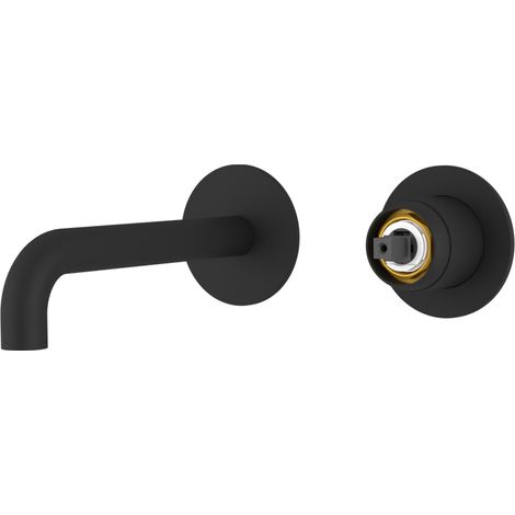 ULTRAMIX corps de mitigeur de lavabo à encastrer avec bec 15cm, noir mat (1/2)