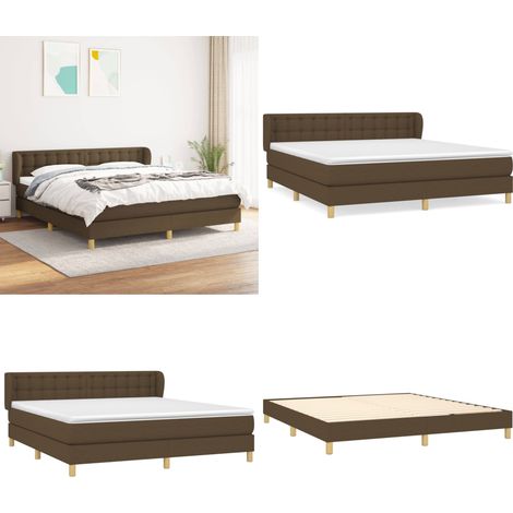 Boxspringbett mit Matratze Dunkelbraun 160x200 cm Stoff - Boxspringbett - Doppelbett - Bettenrahmen - Lattenrost - Massivholzbette - Home & Living (1/5)