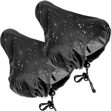 Housse de selle de vélo imperméable avec cordon de serrage, housse de pluie pour selle de vélo, housse de selle de vélo, accessoires de vélo noirs-AquaForge (1/3)
