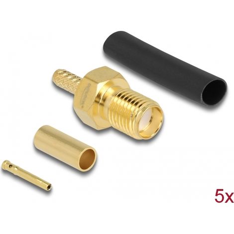 Delock SMA hembra para engarzar RG-174 / RG-316 con tubo termorretrÃ¡ctil a juego