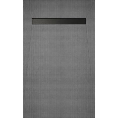 Piatto doccia da rivestire 120×90 cm con scarico lineare - Griglia nera e piletta