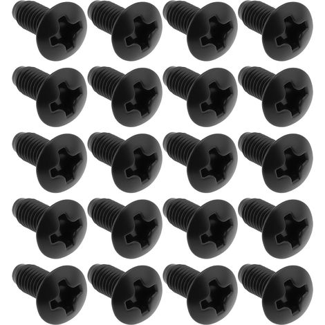 Pack of 20 screws for electric guitar switches - 3mm thread - For 3/5-way selector switches - Compatible with Stratocaster - Compatible with Telecaster - Black (1/5)