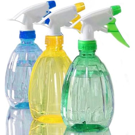 3 Pièces 500ML Flacon Spray Bouteilles Vide Rechargeable (Jaune-vert-bleu) (1/5)