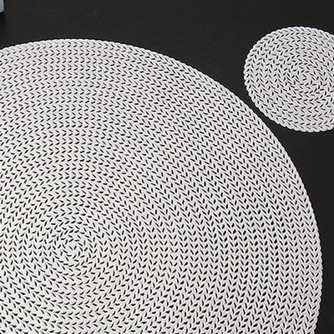 Sets de table créatifs en forme d'épis de blé, dessous de verre ronds unis pour hôtels et restaurants, dessous d'assiette anti-brûlure et isolants thermiques, sets de table en PVC écologique, lot de 6 (1/5)