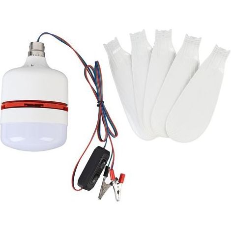 Ventilateur de Plafond Portable 16,5" avec Éclairage LED 12 V CC, Pales Détachables pour Camping, Tente et Intérieur (1/5)