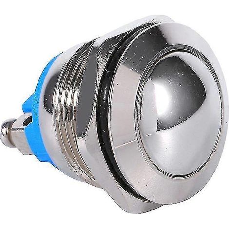 Interrupteur à bascule métallique momentané pour klaxon automobile (argent bleu) (1 pièce) (1/5)