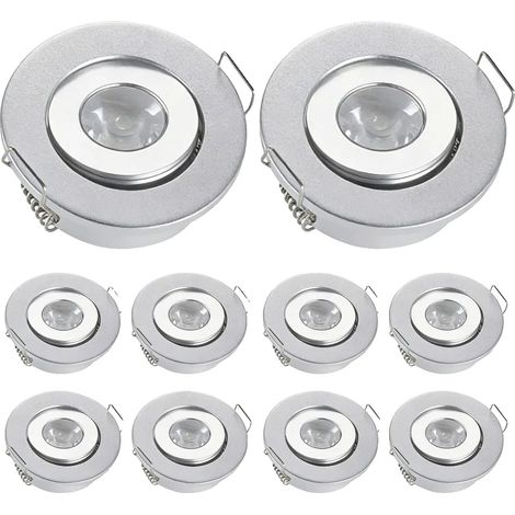 Downlight, Design Mini Encastré, LED Blanc Chaud, Corps en argent, Blanc chaud 3000K-a, 3W-a (1/2)