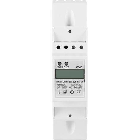 Compteur électrique monophasé sur rail Din LCD numérique, 10-40A, KWh électronique (1/5)