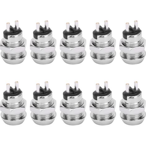 10 Sets Schlüsselschalter aus Edelstahl, Ein/Aus-Stromverriegelung, Doppelzugschalter, 12 x 22 mm (1/5)