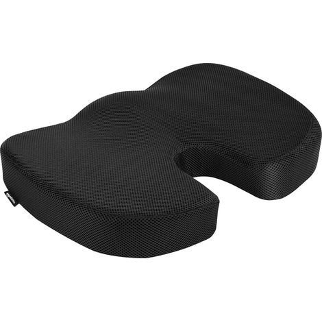 Rectangulaire Coussin d’assise en mousse à mémoire de forme pour siège de bureau, 45 x 35.8 x 7.1 cm, Noir (1/5)