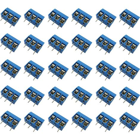 30 pièces KF301-3P Terminal à vis Panneau de jonction PCB Pitch 5.08mm 3 Pin Terminal d'impression 300V 16A (1/5)