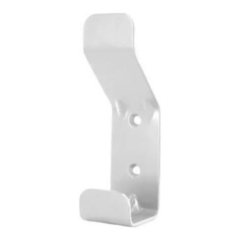 Percha 1 cabeza, 1 gancho en acero blanco, An. 40 x Al. 140 x P. 50 mm