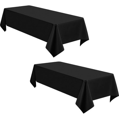 6er-Pack Schwarze Tischdecken 153 x 320 cm für Hochzeit Party Halloween (1/5)