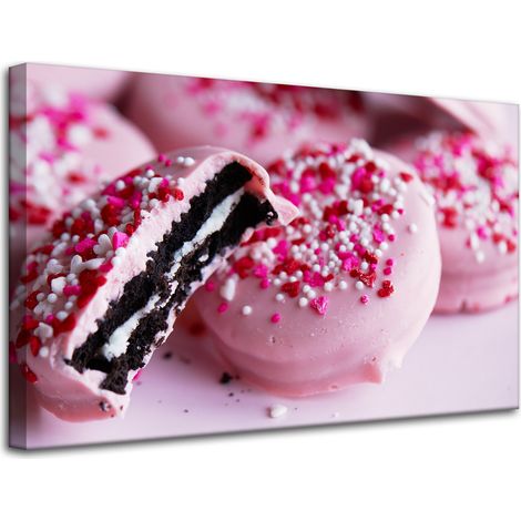 Stampa su tela "Cucina Biscotti Rosa" 80x50