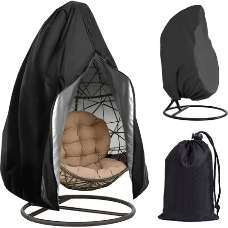 Housse de Chaise à Suspendre Balancelle, 210D Couverture de Fauteuil Suspendu Housse de Protection, Housse oeuf Suspendu Extérieur, Housse de Fauteuil Oeuf Suspendu avec Fermeture éclair (1/5)