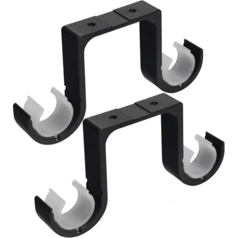 2 supports mur/ plafond pour tringle 28–33 mm - Alliage antirouille, double fixation, robuste et design (1/5)