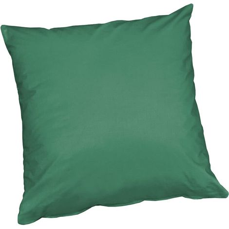 Fodera Cuscino Cotone Lucido 40x40 Cm Cerniera Copricuscino 100% Made In Italy - Verde Scuro