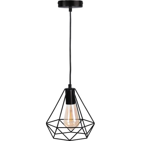 Lampada a sospensione Polux Vigo 1xE27 nera metallo 120cm (1/5)