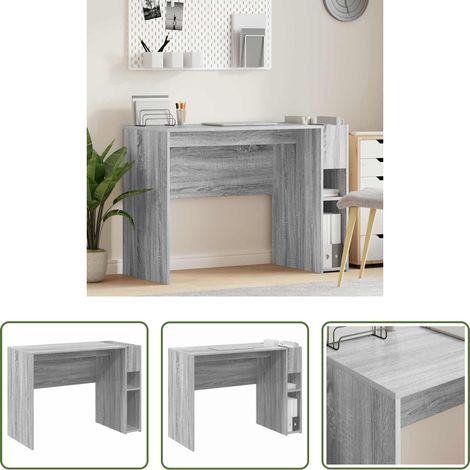 vidaXL Bureau gris sonoma - Bureau Gris Sonoma 109 x 50 x 78 cm Bois d'ingénierie (1/5)