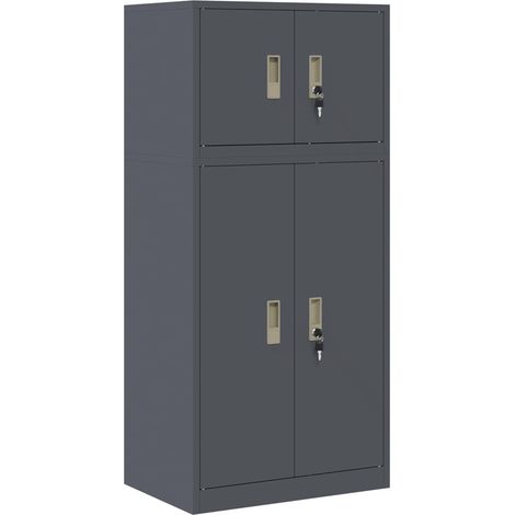 Storage Cabinet 2 pcs Anthracite 60 x 40 x 130 cm Steel vidaXL (1/5)