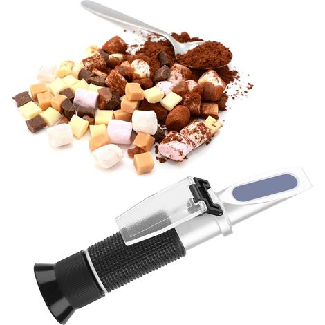 Réfractomètre Portable Brix Aluminium 0-32% Testeur de Sucre Jus de Fruit Vin Boissons (1/5)