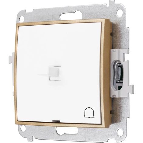 Modulo interruttore senza cornice Bell USA Karlik Mini colore bianco/oro (1/3)