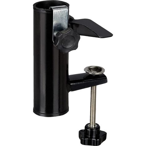 Clip de Parasol en Métal, Pince de Table pour Parasols de Jardin, Support Parasol Balustrade, Fixation de Parasol, Support Parasol Balustrade, pour Table de balcons, de terrasses ou de Tables (1/5)