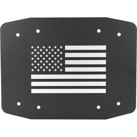 Cache-prise d'air de hayon, couvre-roue de secours type drapeau, plaque adaptable Jeep Wrangler JK 2 ou 4 portes 18-19 (1/5)