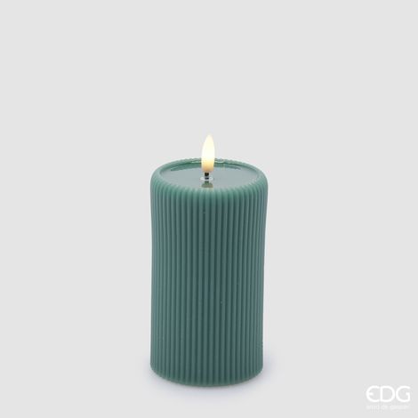 EDG Enzo De Gasperi Candela Led Lounge Moccolo H 13 Cm D 7,5 Cm Verde (1/5)