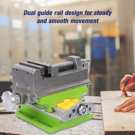 Étau à coulissement transversal 3" pour perceuse à colonne, pinces plates, serre-joint établi 2 voies X Y (1/5)