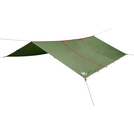 vidaXL Lona de camping impermeable verde 420x440 cm (1/2)