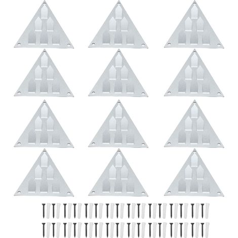Clips d'empalage pour panneaux acoustiques, 12 pièces, support triangulaire en acier galvanisé avec vis, mur insonorisé (1/5)