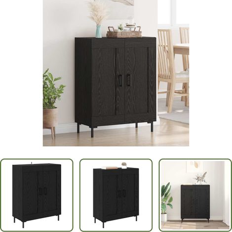 Buffet chêne noir -  Buffet Chêne noir 69,5 x 34 x 90 cm Bois d'ingénierie et fer (1/5)