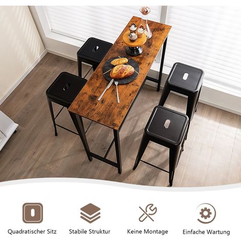 Stapelbares Barhocker-Set aus Metall, 76 cm, Schwarz, Tragkraft 150 kg (1/5)