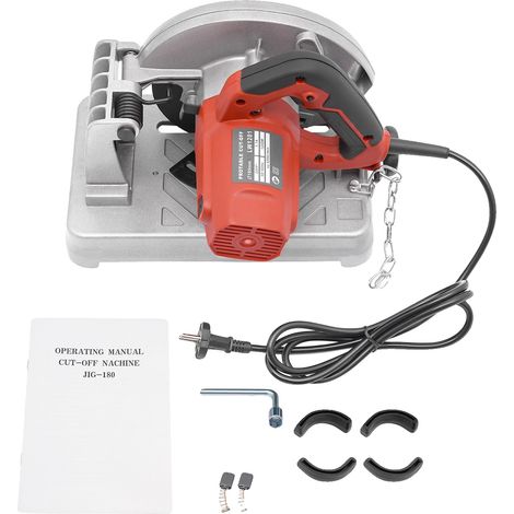 Scie à onglet, 1200W de puissance, angles de coupe réglables, Rouge, UE (1/2)