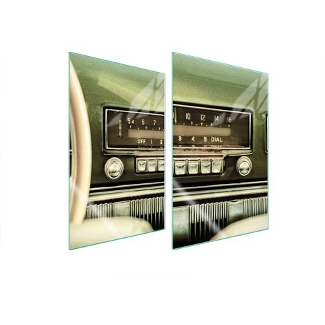 Plaque de protection en verre pour cuisine 2x35x52 radio (1/5)