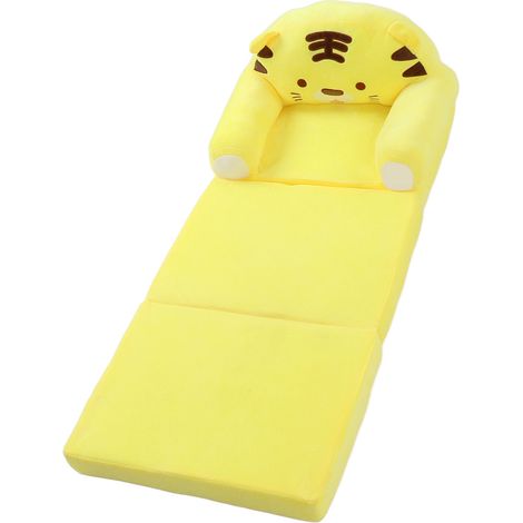 Adorable fauteuil pliable pour enfant avec dossier, 2 en 1, convertible en canapé-lit pour salon ou chambre, jaune (1/5)