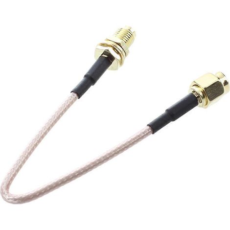 Adaptateur de câble de connexion d'antenne SMA femelle/SMA mâle F/M noir et or - FFY (1/3)