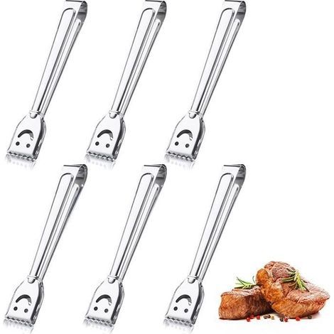 Kitchen Tongs - Stainless Steel - 6 pcs - 2 Sizes - Ergonomic - Heat Resistant (1/4)