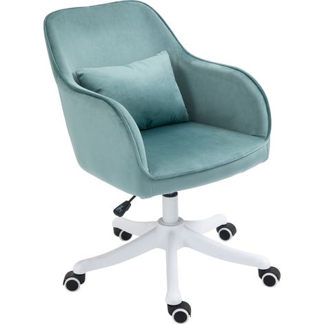 Fauteuil de bureau massant aspect velours avec fonction vibration 55 cm x 65 cm x 86 cm Vert (1/5)